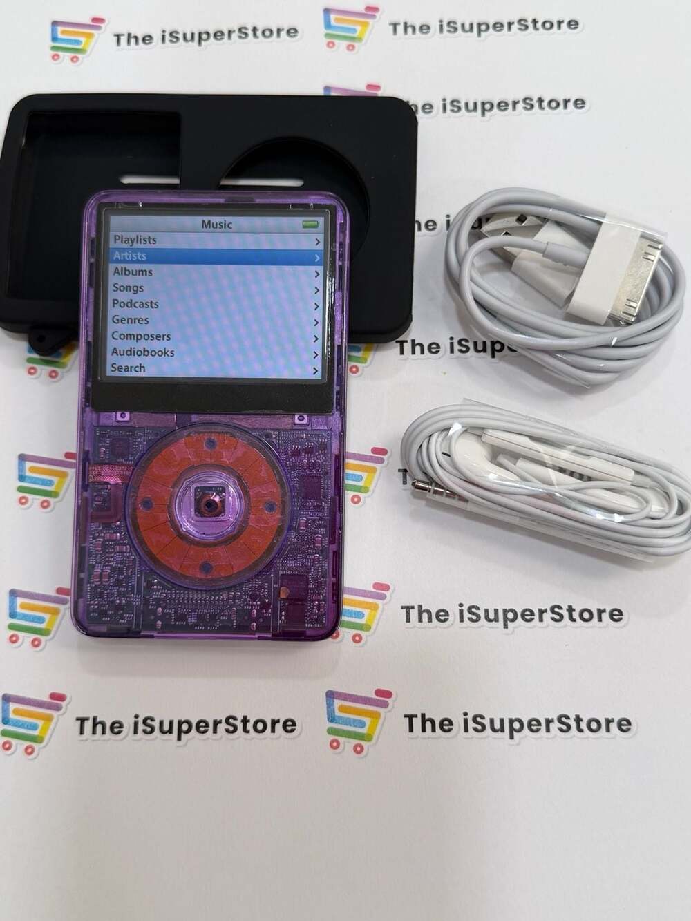 Custom Apple iPod Classic 5th Gen 128GB Transparent Purple 1YR Warranty